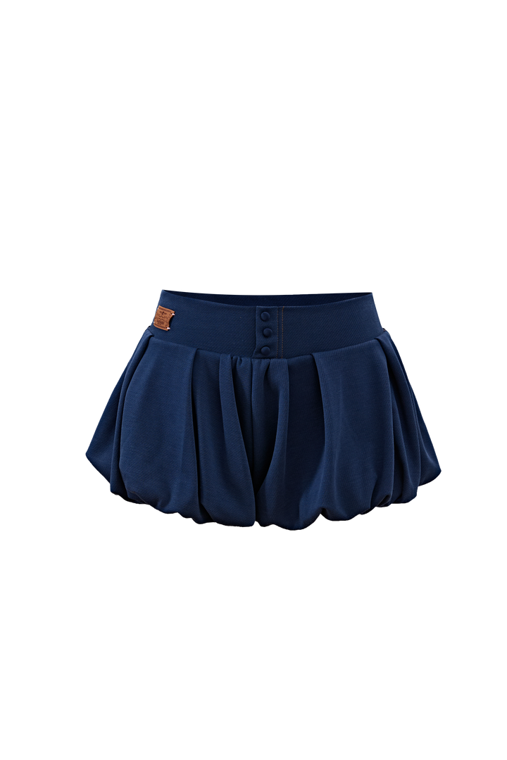 “Puff”Blue Denim Skort