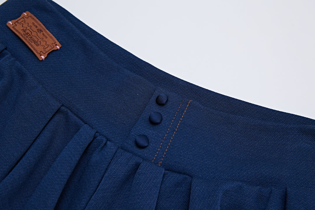 “Puff”Blue Denim Skort