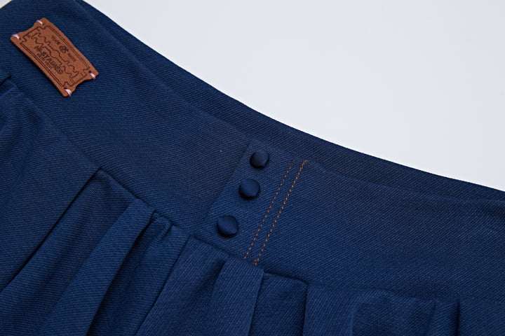 “Puff”Blue Denim Skort
