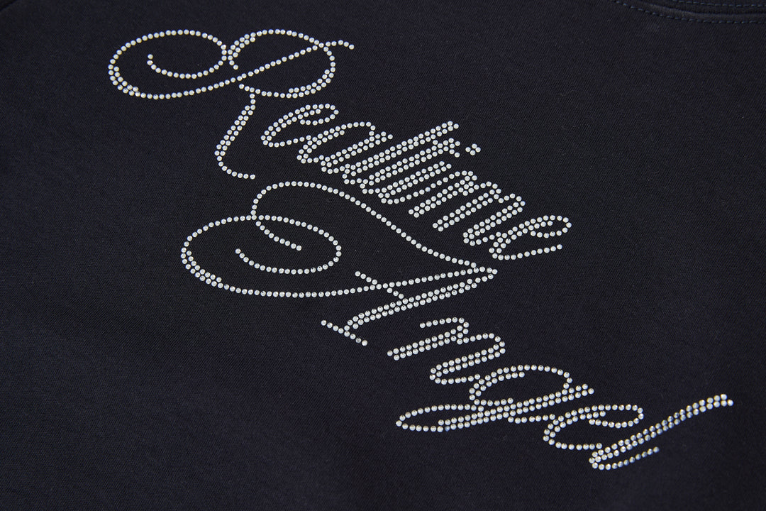 "Realtime Angel"  Cuff Tee Navy