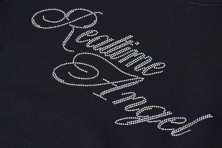 "Realtime Angel"  Cuff Tee Navy