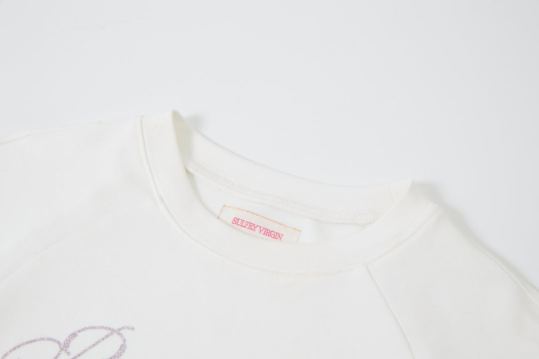 "Realtime Angel"  Cuff Tee White