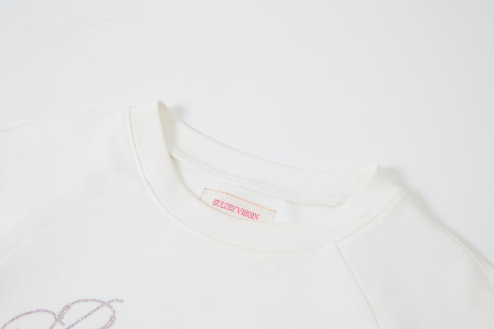 "Realtime Angel"  Cuff Tee White