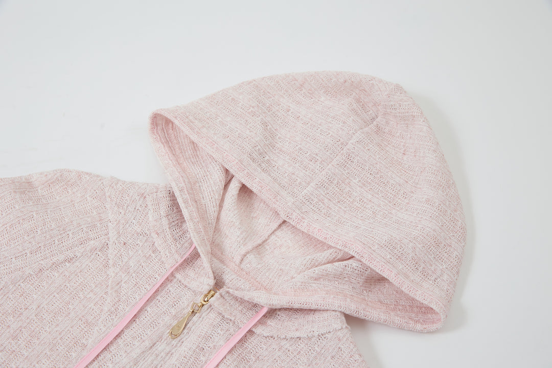 "Lenina"Zip Hoodie Pink