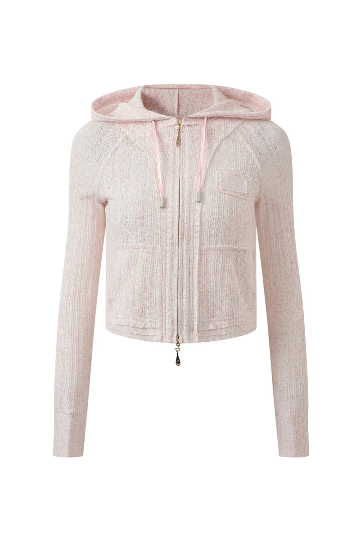 "Lenina"Zip Hoodie Pink