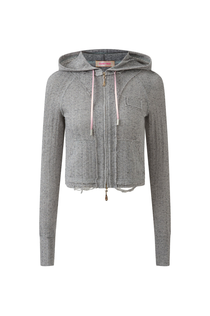 "Lenina" Zip Hoodie Gray