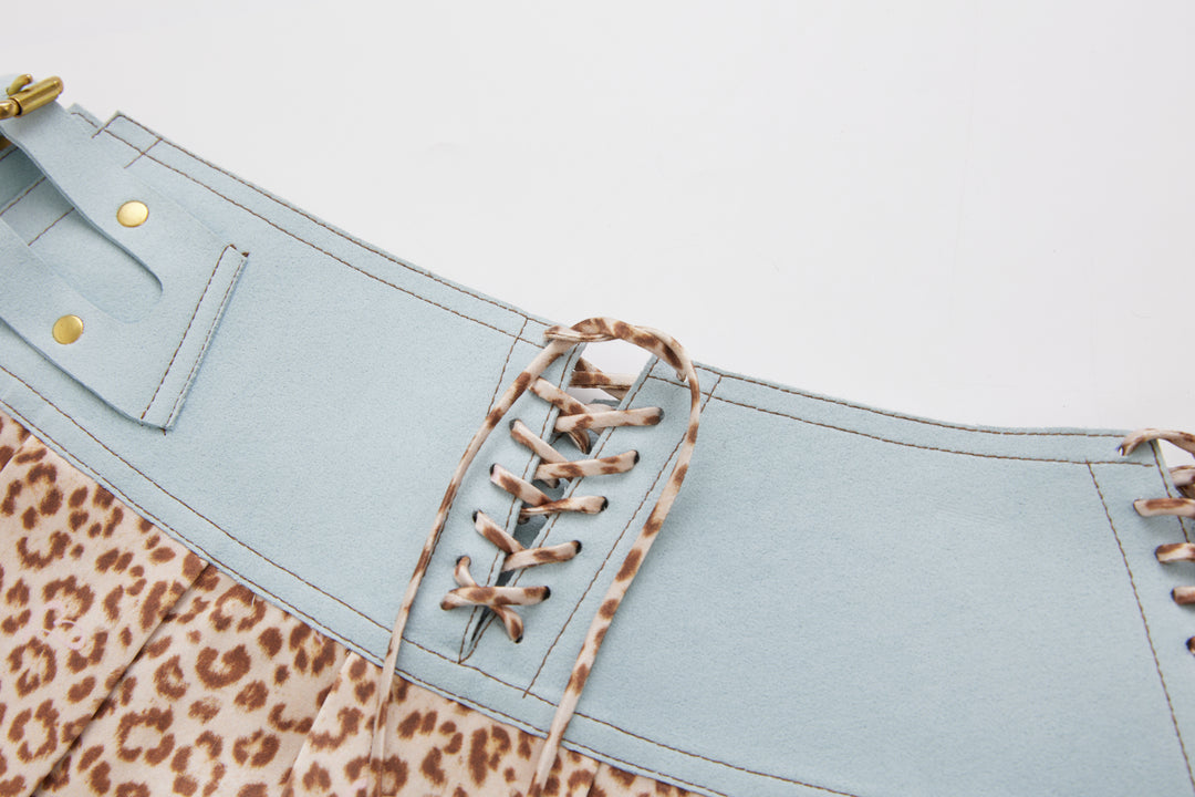 “Buckle Cincher” Blue/Leopard