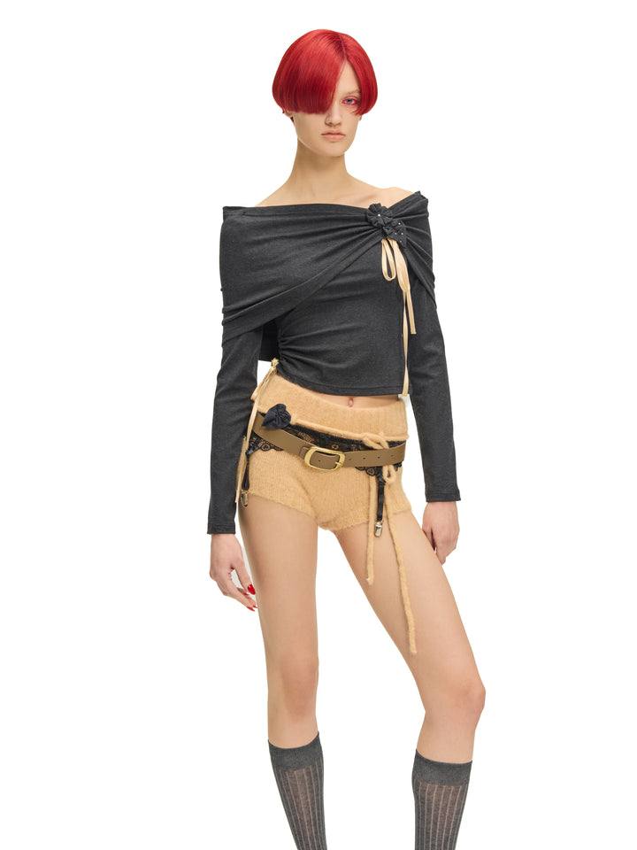 “Bouquet” Top Dark Gray