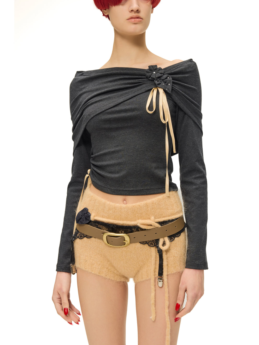 “Bouquet” Top Dark Gray