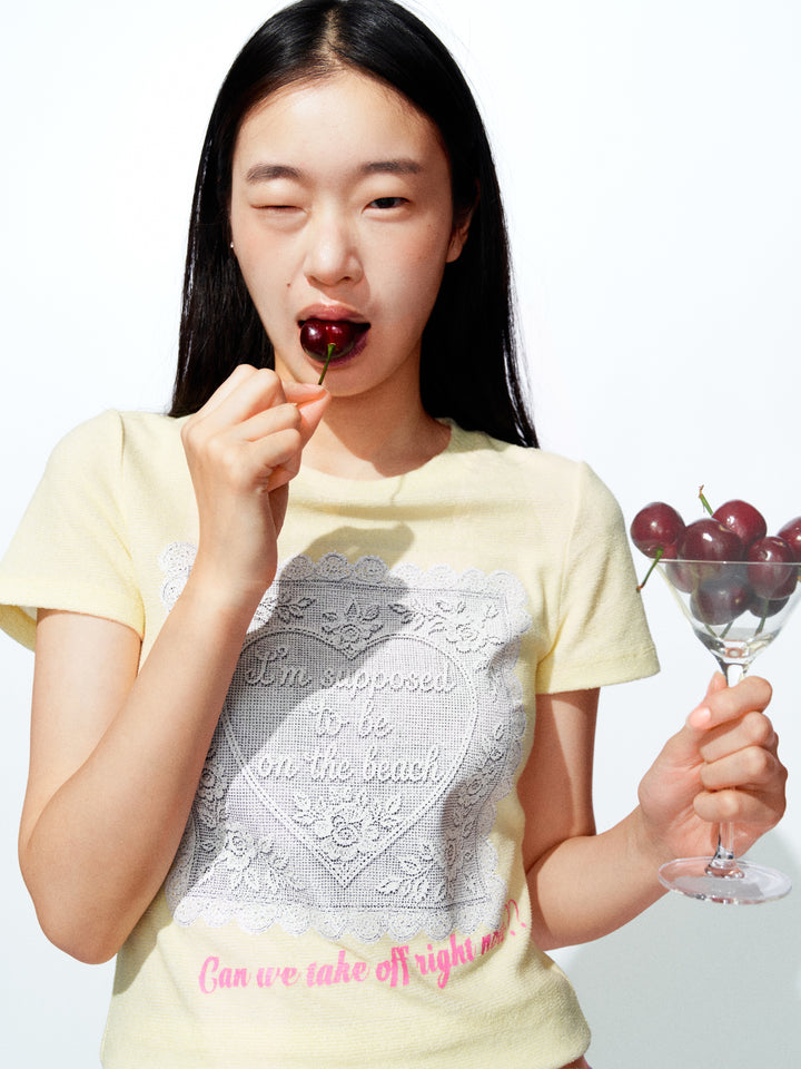 "BEACH PLEASE" Terry Tee