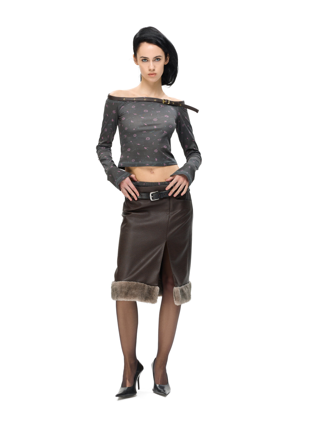 "Trustee" Slit Skirt
