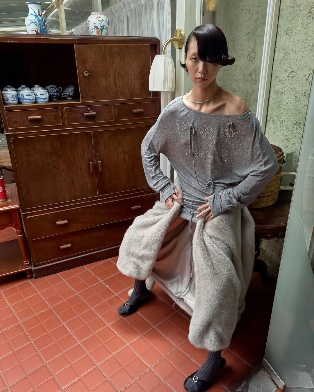 "Hostess" Batwing Top