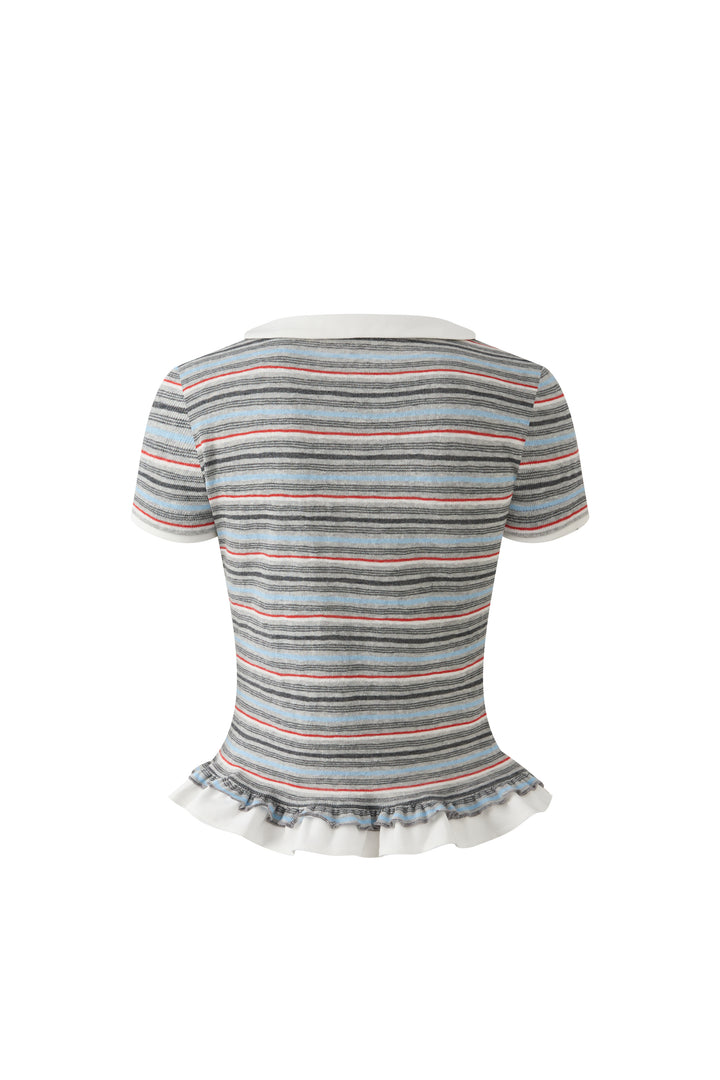 "Curfew" Stripe Polo