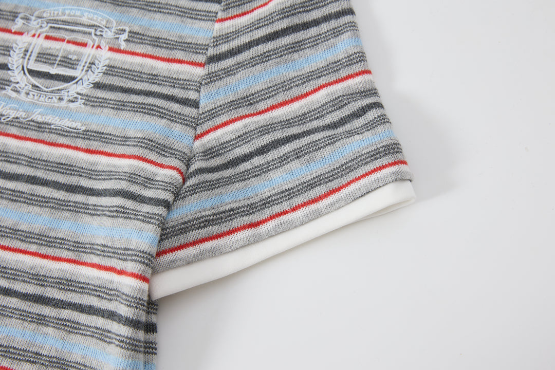 "Curfew" Stripe Polo
