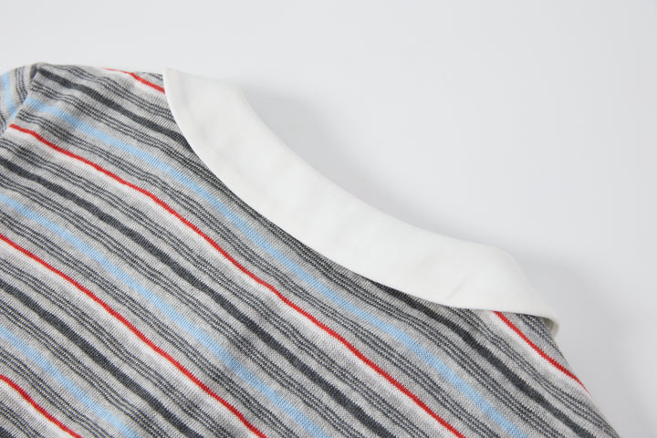 "Curfew" Stripe Polo