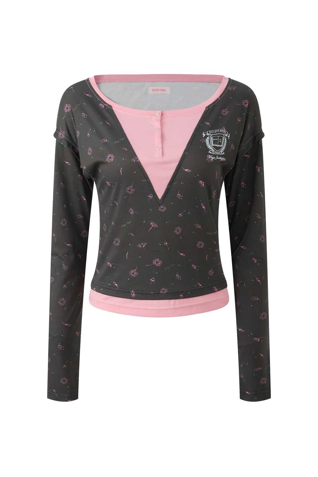 "Roomie" Henley Top Black