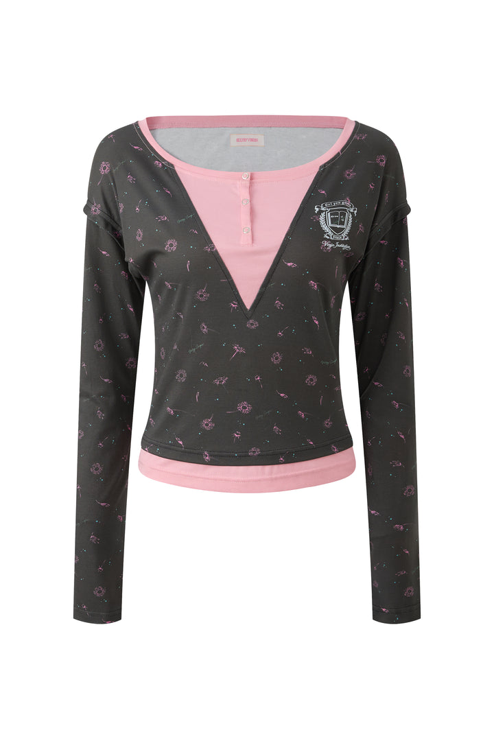 "Roomie" Henley Top Black