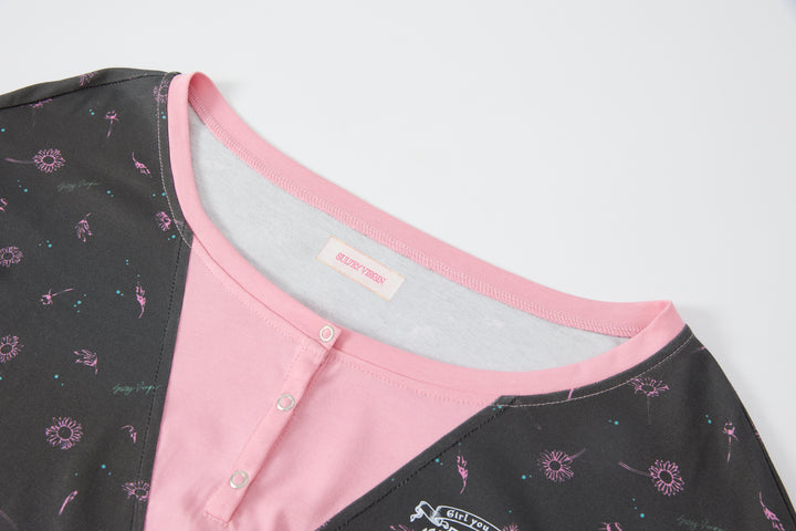 "Roomie" Henley Top Black