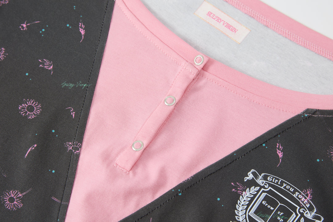 "Roomie" Henley Top Black