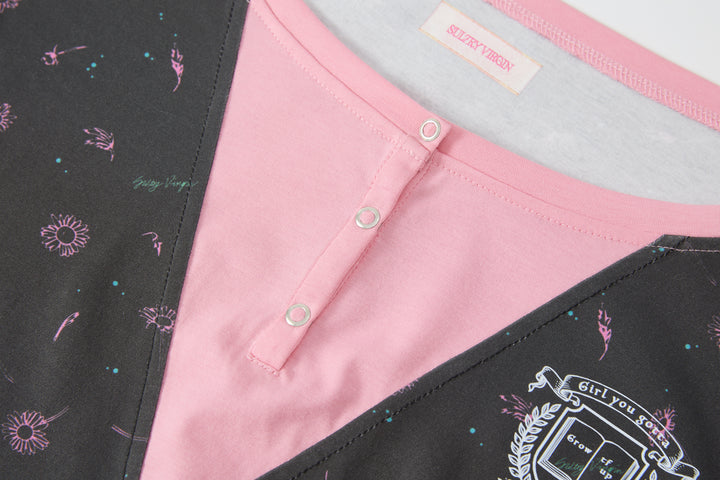 "Roomie" Henley Top Black