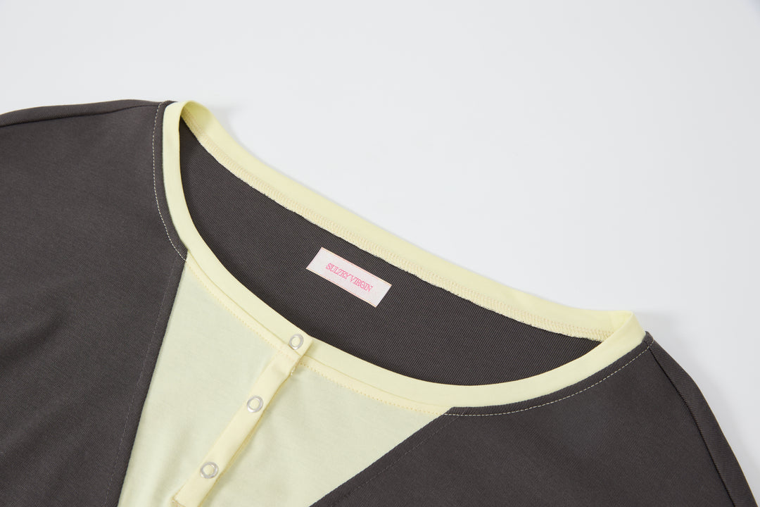 "Roomie" Henley Top Grey