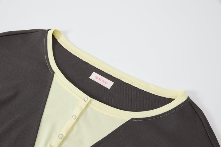 "Roomie" Henley Top Grey