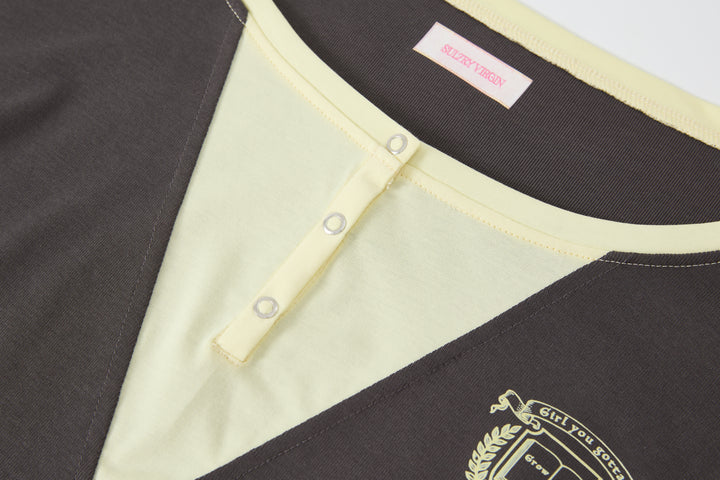 "Roomie" Henley Top Grey