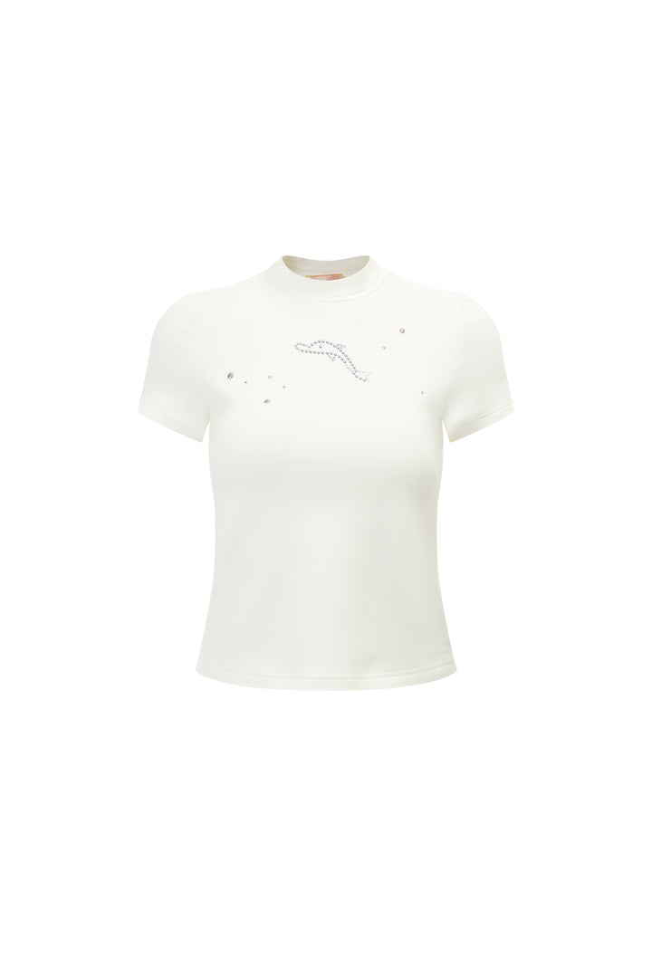 “Scatter Dolphin” Tee White