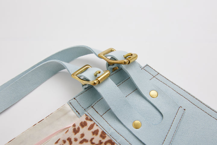 “Buckle Cincher” Blue/Leopard