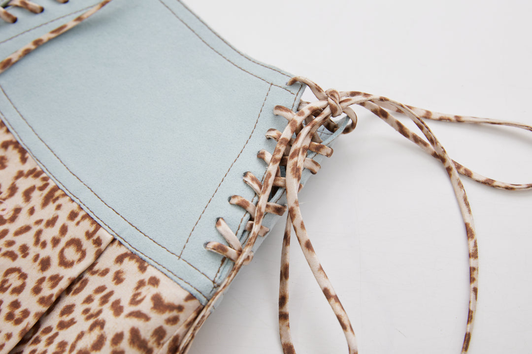 “Buckle Cincher” Blue/Leopard